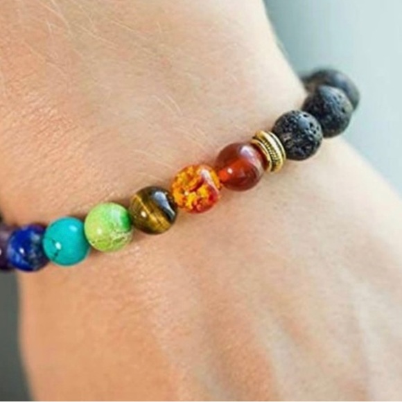 Healing Bracelet Real Stones Lava Rock Bracelet - Picture 5 of 6